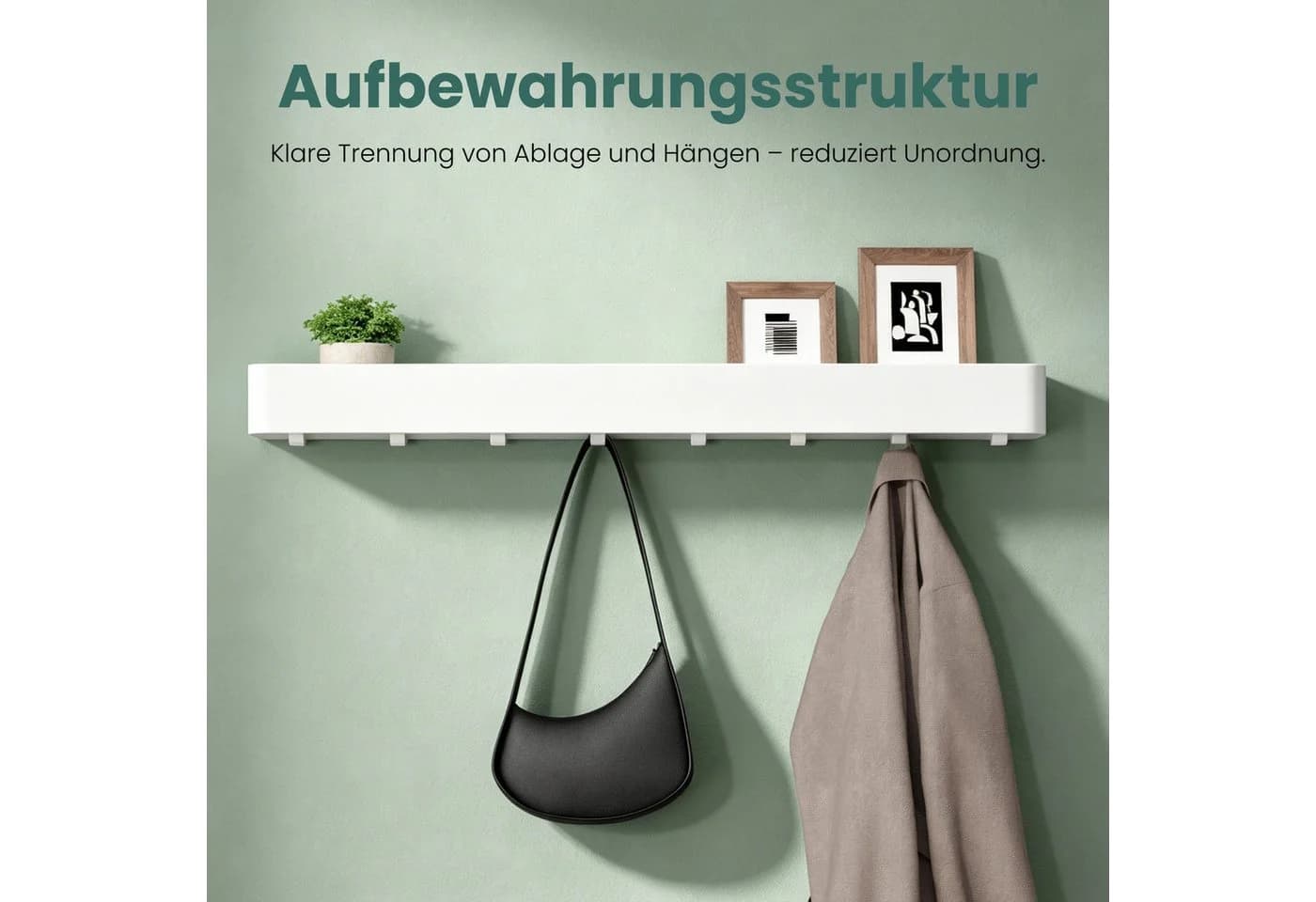 Mai & Mai Wandgarderobe Reglo-05 mit Ablage und Haken