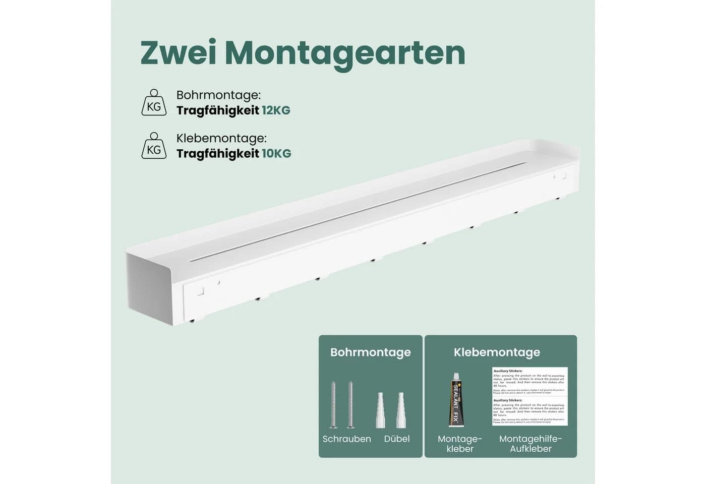 Mai & Mai Wandgarderobe Reglo-05 mit Ablage und Haken - Bild 4
