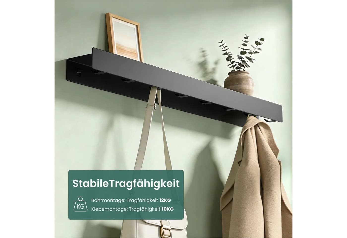 Mai & Mai Garderobenleiste Stalo-11 mit Ablage und Haken - Bild 4