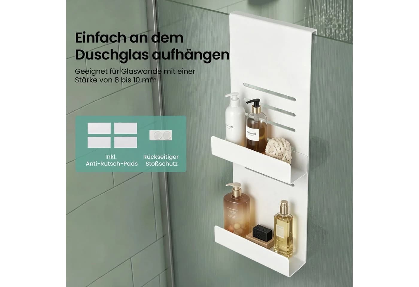 Mai & Mai Duschablage Hängeregal Oryne-01 Sandweiß/Schwarz