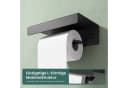 Mai & Mai Toilettenpapierhalter Lino-05 mit Ablage Aluminium Schwarz/Weiß Bild 3