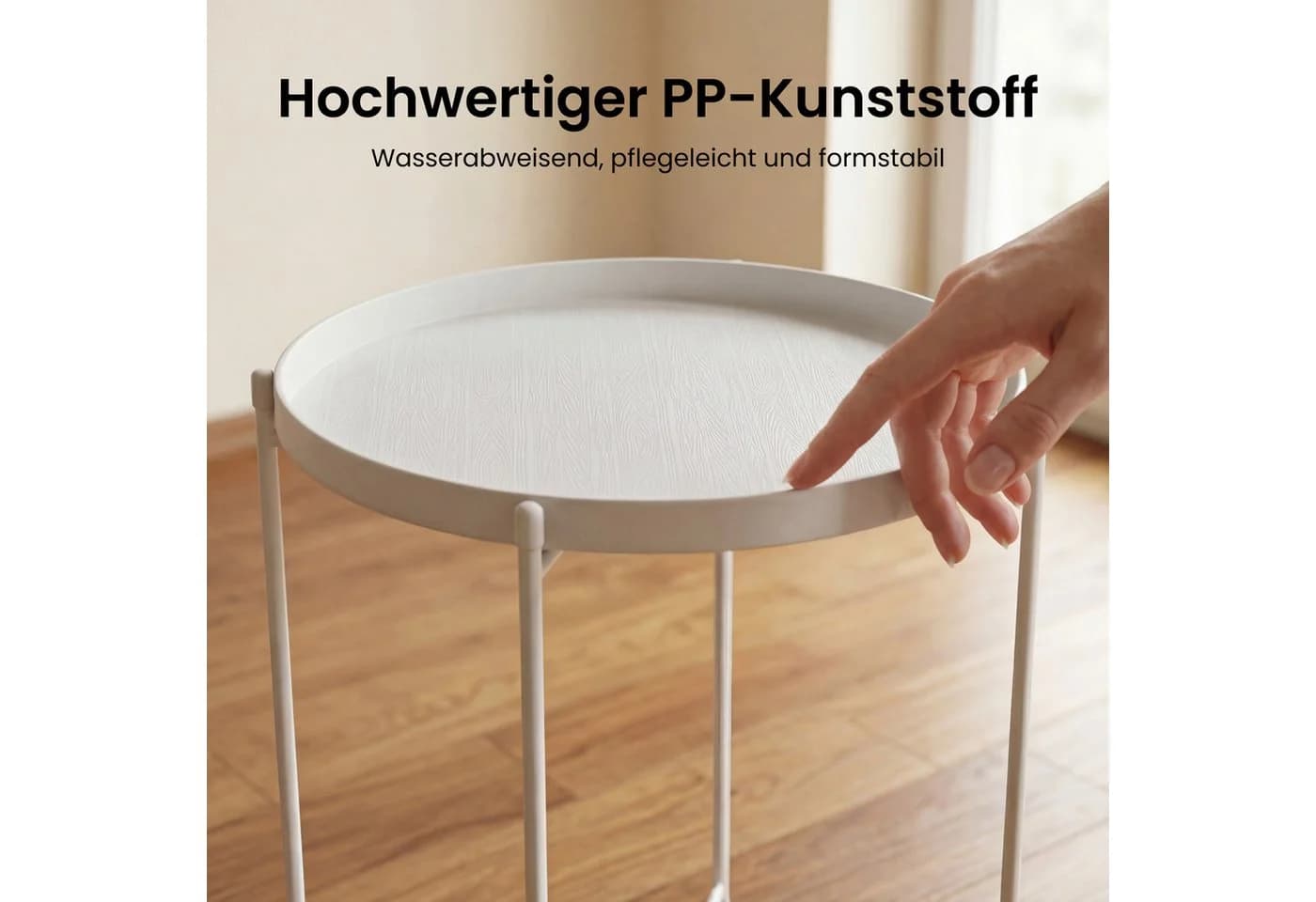 Mai & Mai Beistelltisch Reglo-08 Weiß mit abnehmbarem Tablett