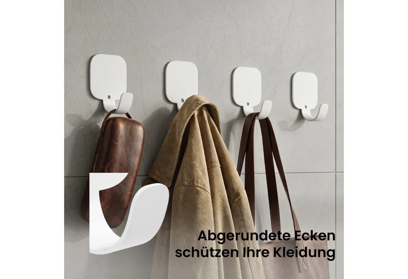 Mai & Mai Wandhaken 4er Set Aluminium Weiß/Grau/Schwarz - Bild 4
