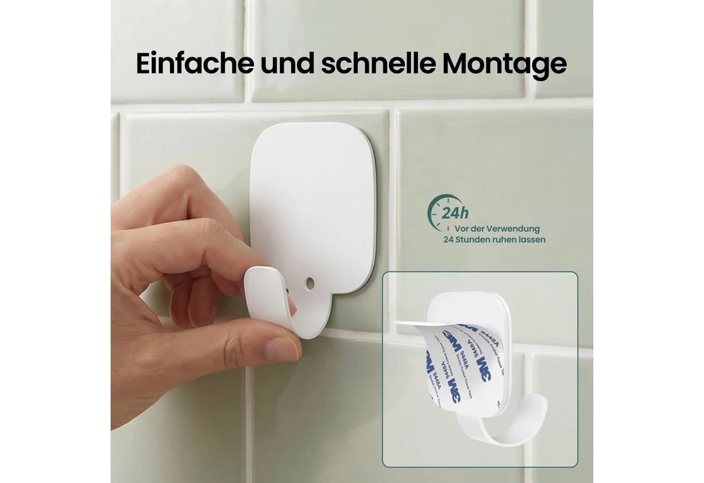 Mai & Mai Wandhaken 4er Set Aluminium Weiß/Grau/Schwarz - Bild 5
