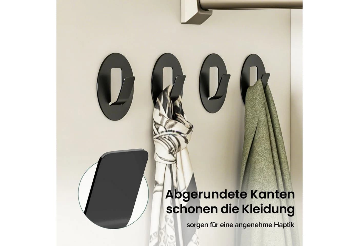 Mai & Mai Wandhaken 4er Set Schwarz Aluminium - Bild 4