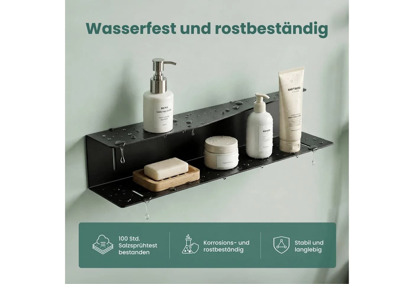 Mai & Mai Duschablage Reglo-15 Schwarz/Weiß Rostfrei