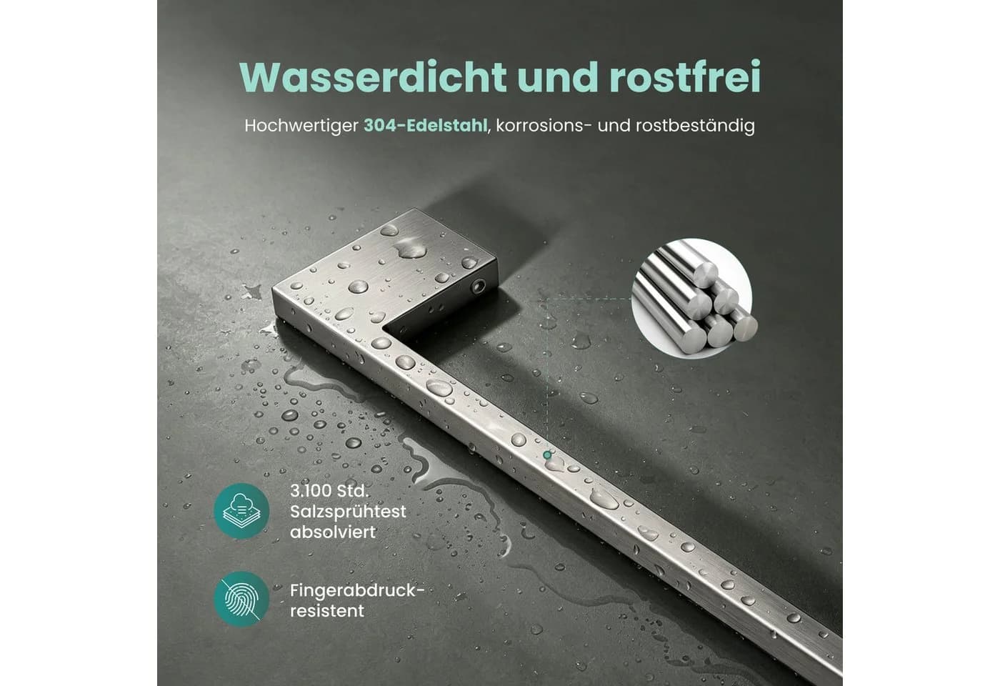 Mai & Mai Handtuchhalter Tavrin-05 Edelstahl Matt Schwarz/Gebürstet