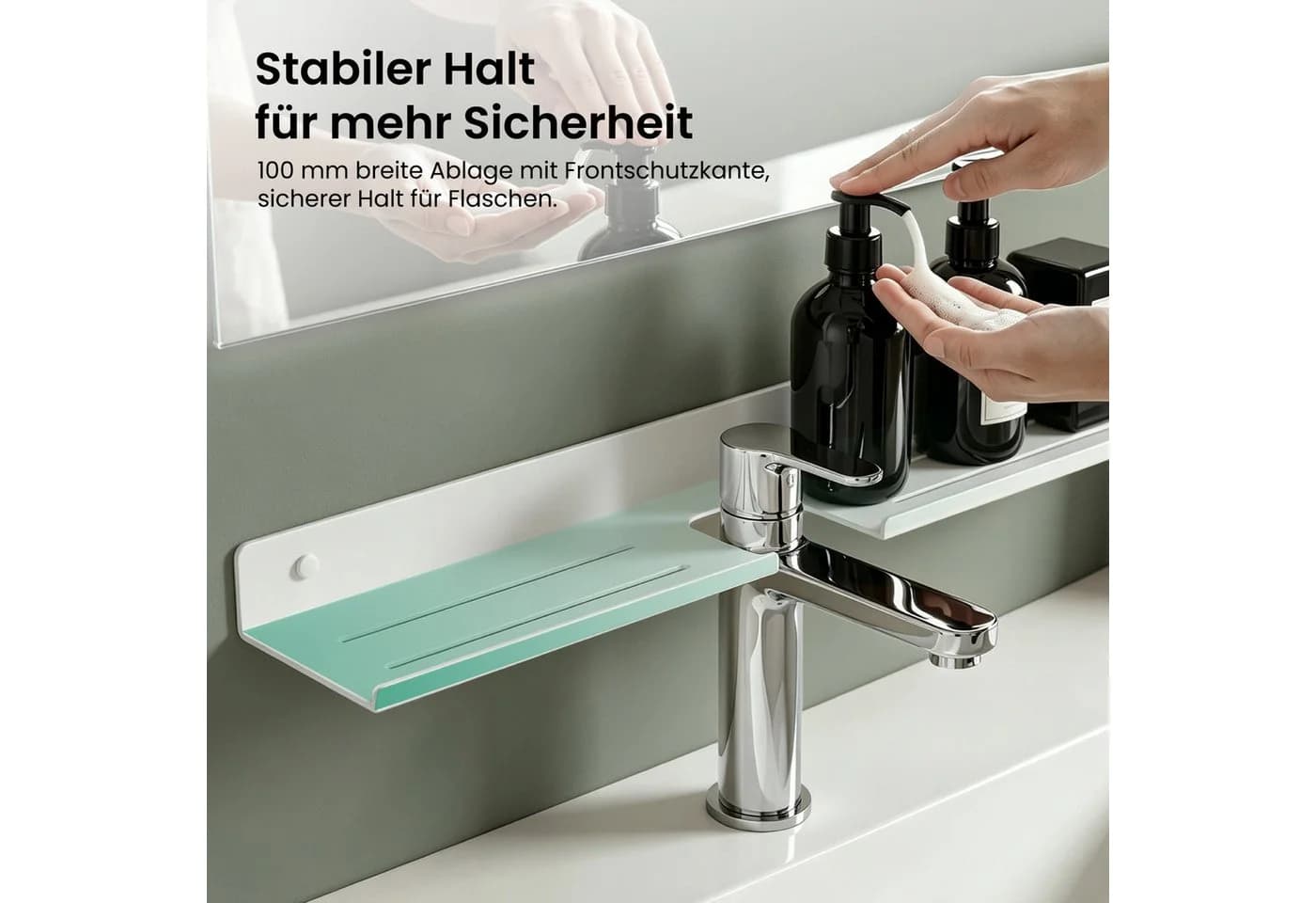 Mai & Mai Duschregal Reglo-17 Grau/Sandweiß über Wasserhahn - Bild 4