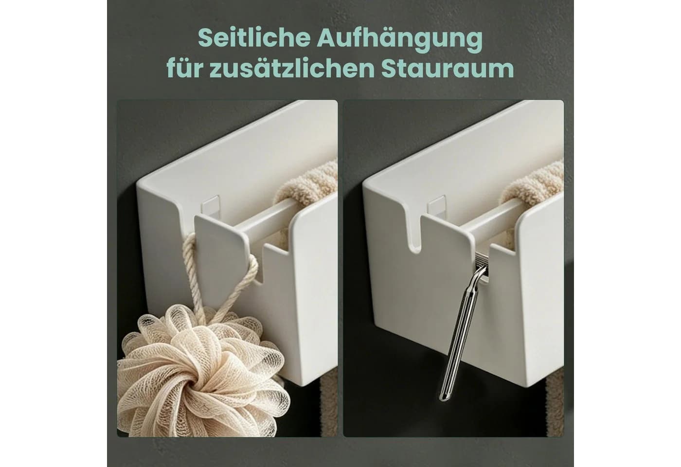 Mai & Mai Duschregal Regol-18 Weiß/Schwarz Kohlenstoffstahl - Bild 3