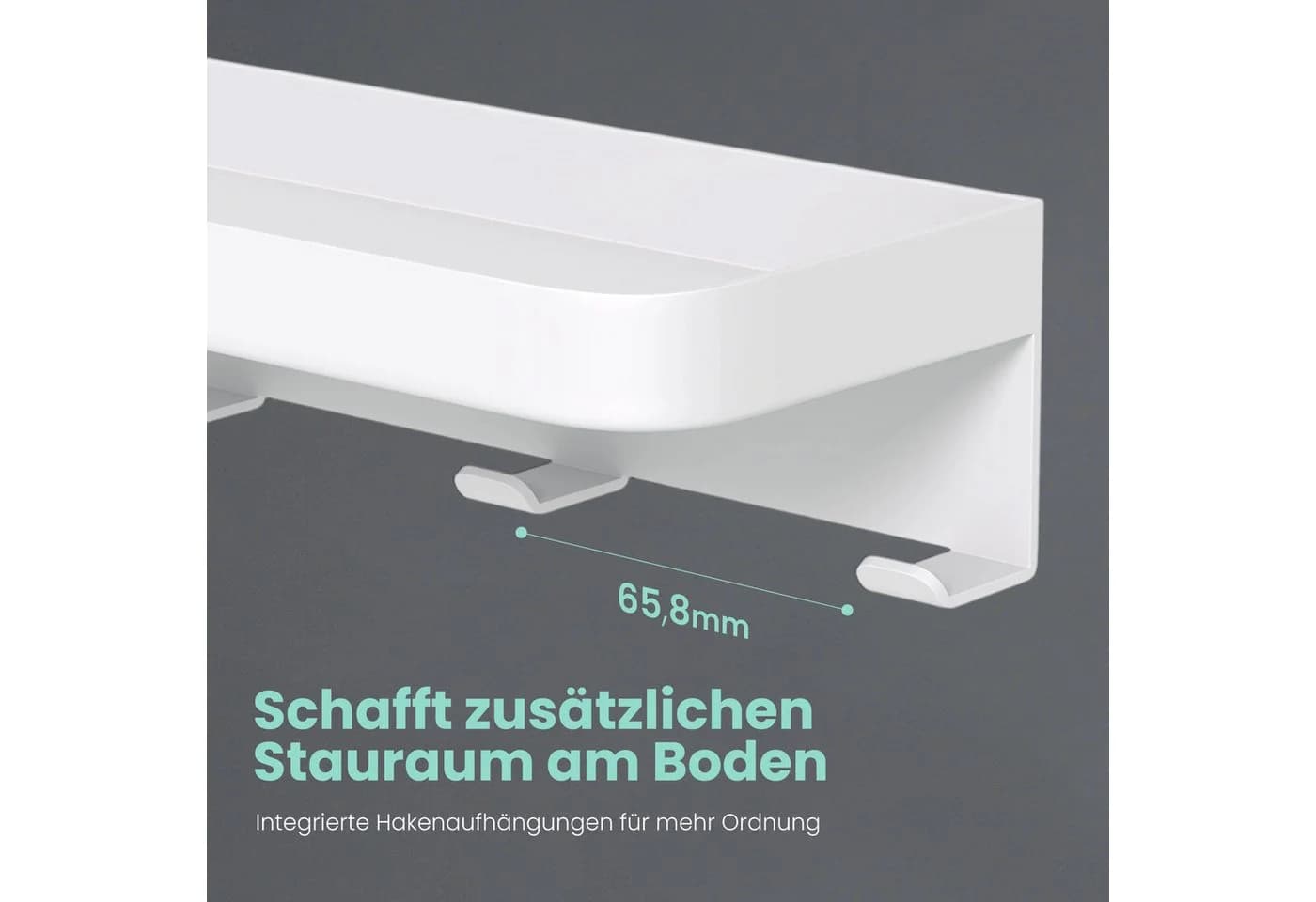 Mai & Mai Garderobenleiste Weiß mit Ablage & 7 Haken - Bild 3
