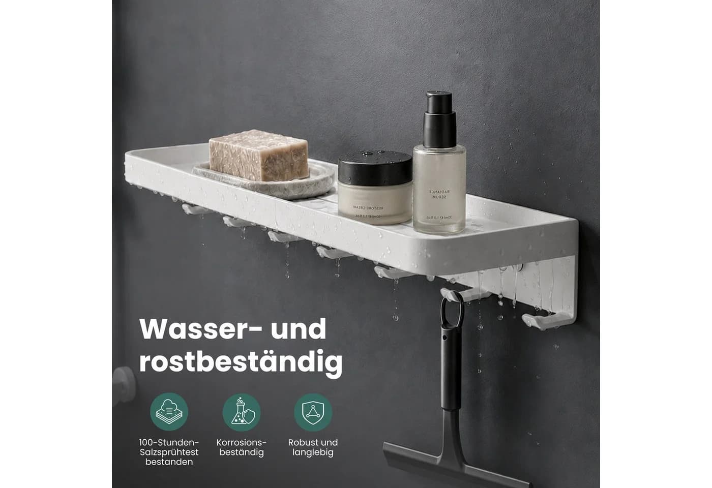 Mai & Mai Garderobenleiste Weiß mit Ablage & 7 Haken - Bild 5