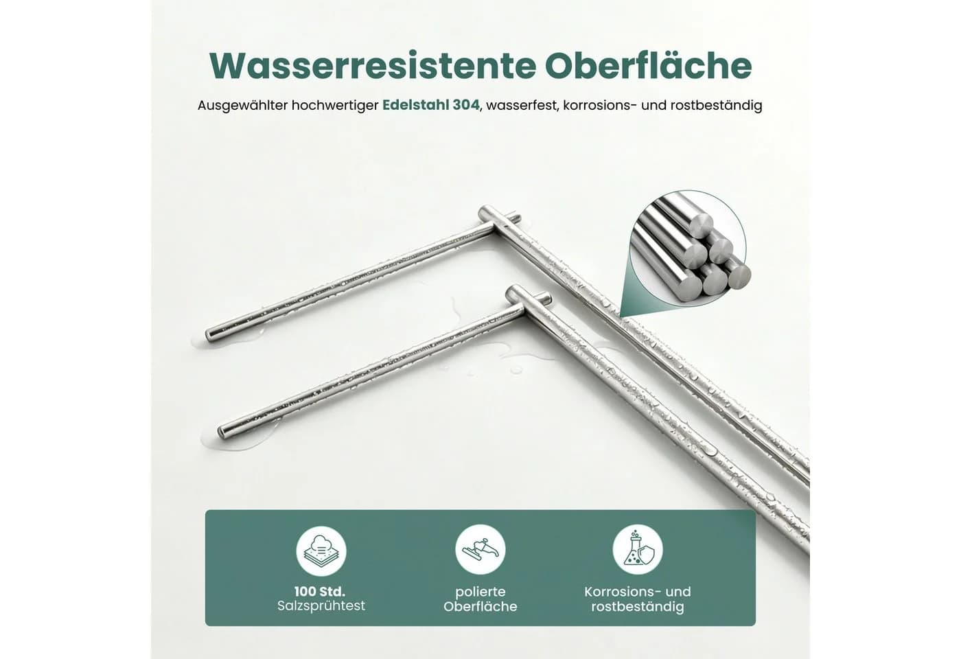 Mai & Mai Handtuchhalter Stehend Tavrin-07 Edelstahl Schwarz/Chrom - Bild 4