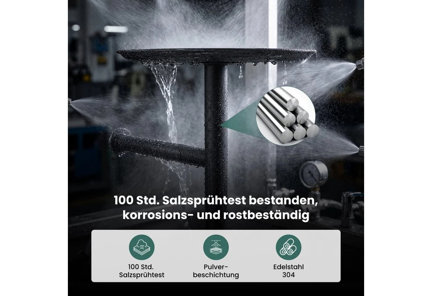 Mai & Mai Toilettenpapierhalter stehend Edelstahl Schwarz mit Ablage - Bild 3