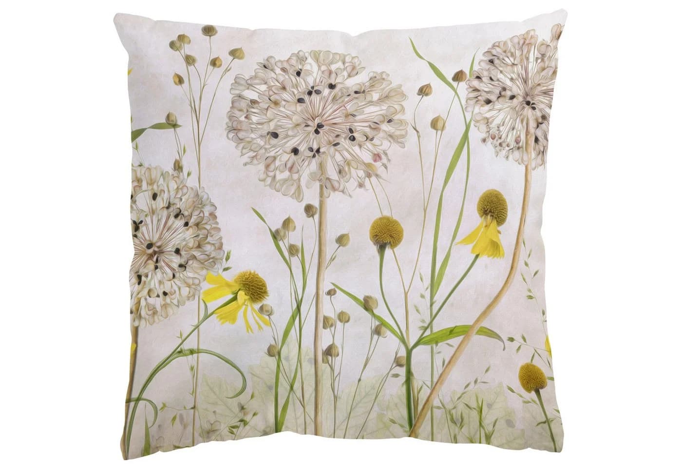 Bilderdepot24 Dekokissen Kissenhülle Beige Blumen Canvas - Bild 2