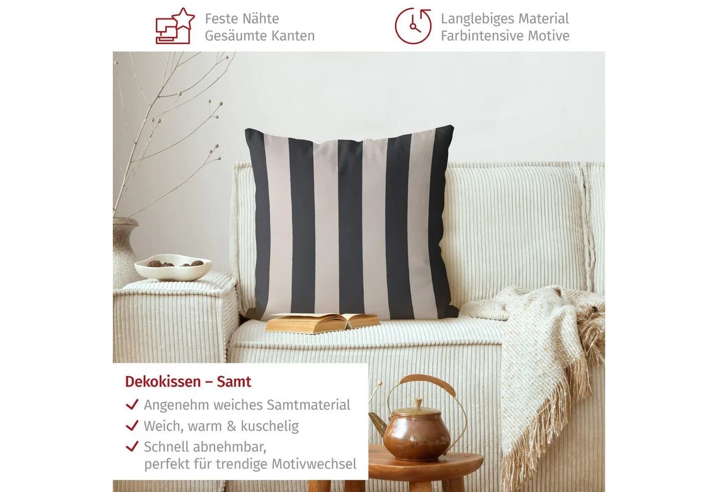 Bilderdepot24 Zierkissen Grau Abstrakt Outdoor Kissenhülle - Bild 3
