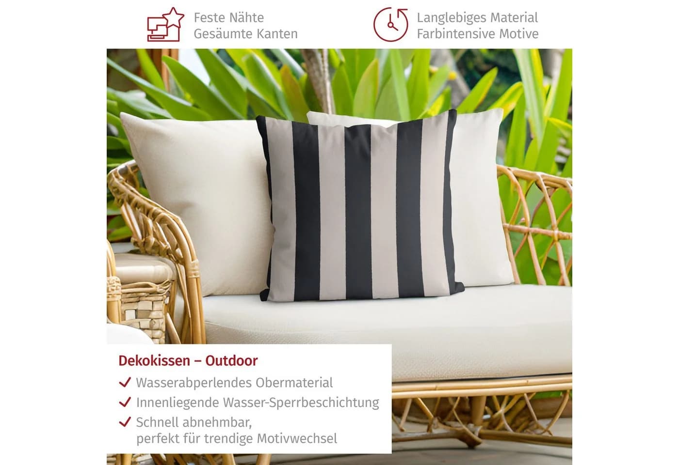 Bilderdepot24 Zierkissen Grau Abstrakt Outdoor Kissenhülle - Bild 4