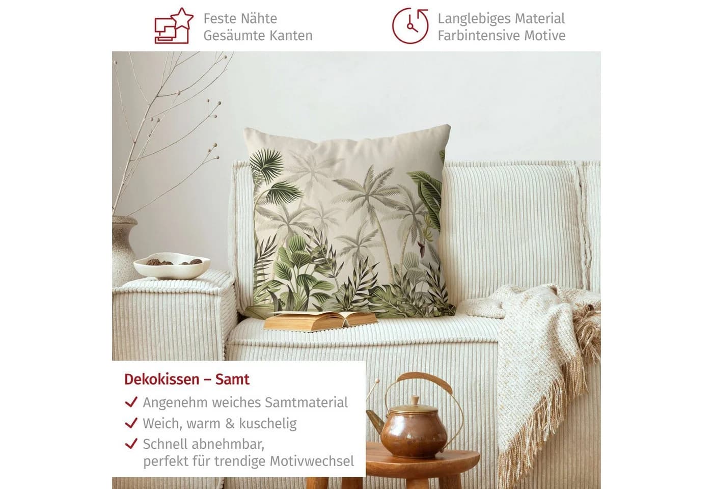 Bilderdepot24 Dekokissen grün Samt mit Motiv - Bild 3