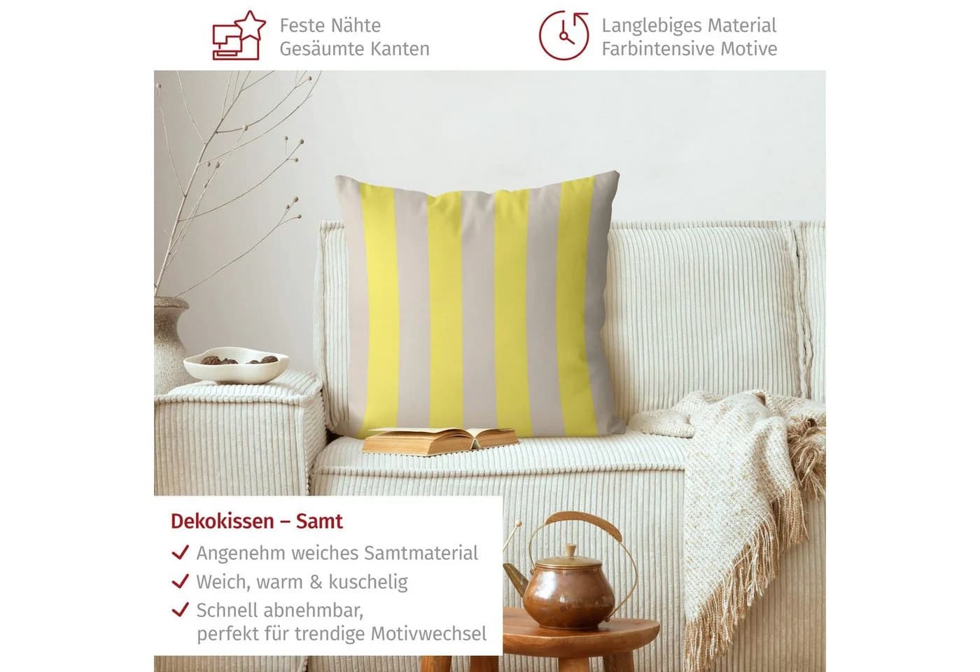 Bilderdepot24 Outdoorkissen beige Pop Art 40x40 cm - Bild 3