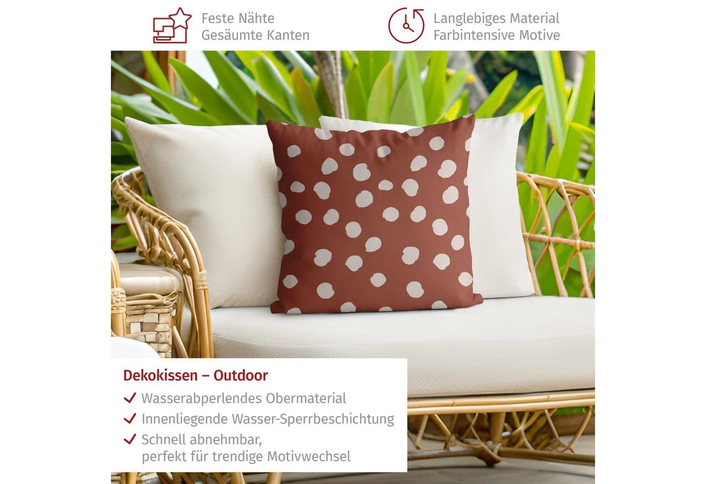 Bilderdepot24 Dekokissen Outdoor Braun Muster 40x40 cm - Bild 4