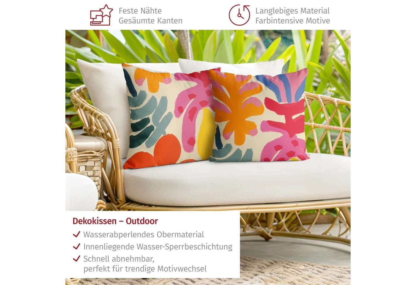 Bilderdepot24 Dekokissen 2-teilig bunt Samt Kissenhülle - Bild 4