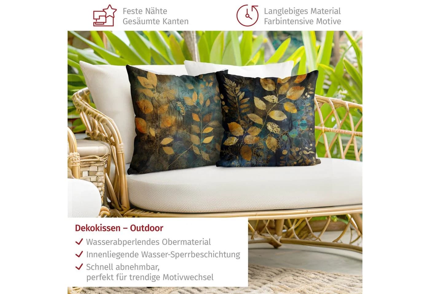 Bilderdepot24 Dekokissen 2-teilig Samt Gold 40x40 cm - Bild 4