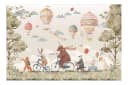 Bilderdepot24 Kindertapete Tierfreunde Rad Aquarell Illustration Kinder bunt modern Bild 1