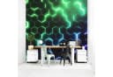 Bilderdepot24 Vliestapete Hexagone Neonlicht Grün Schwarz 3D-Optik Gaming Bild 2