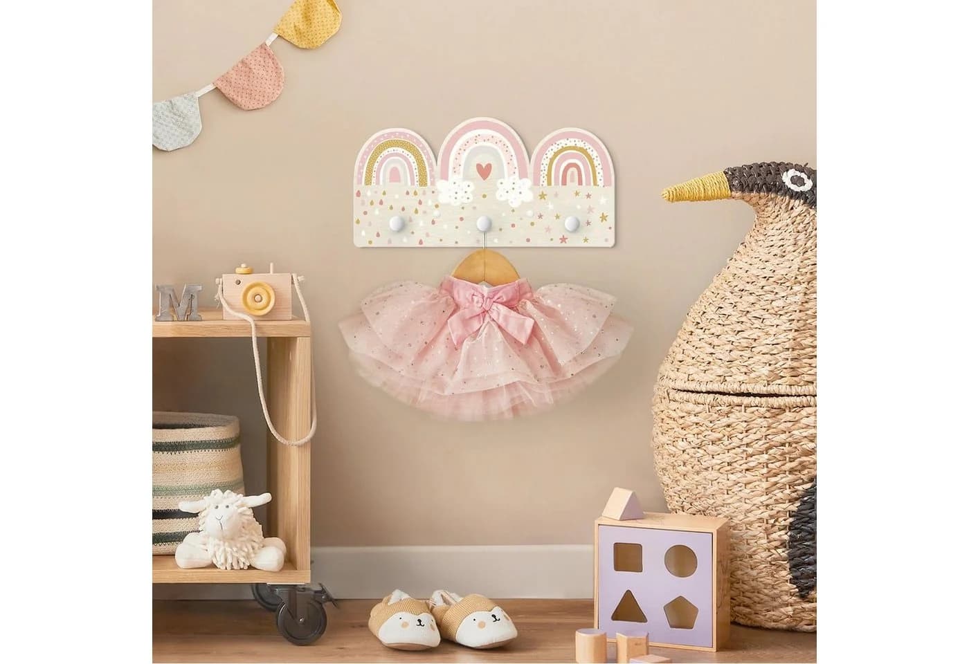 Bilderdepot24 Garderobenpaneel Rosa Weltall-Muster Holz - Bild 5