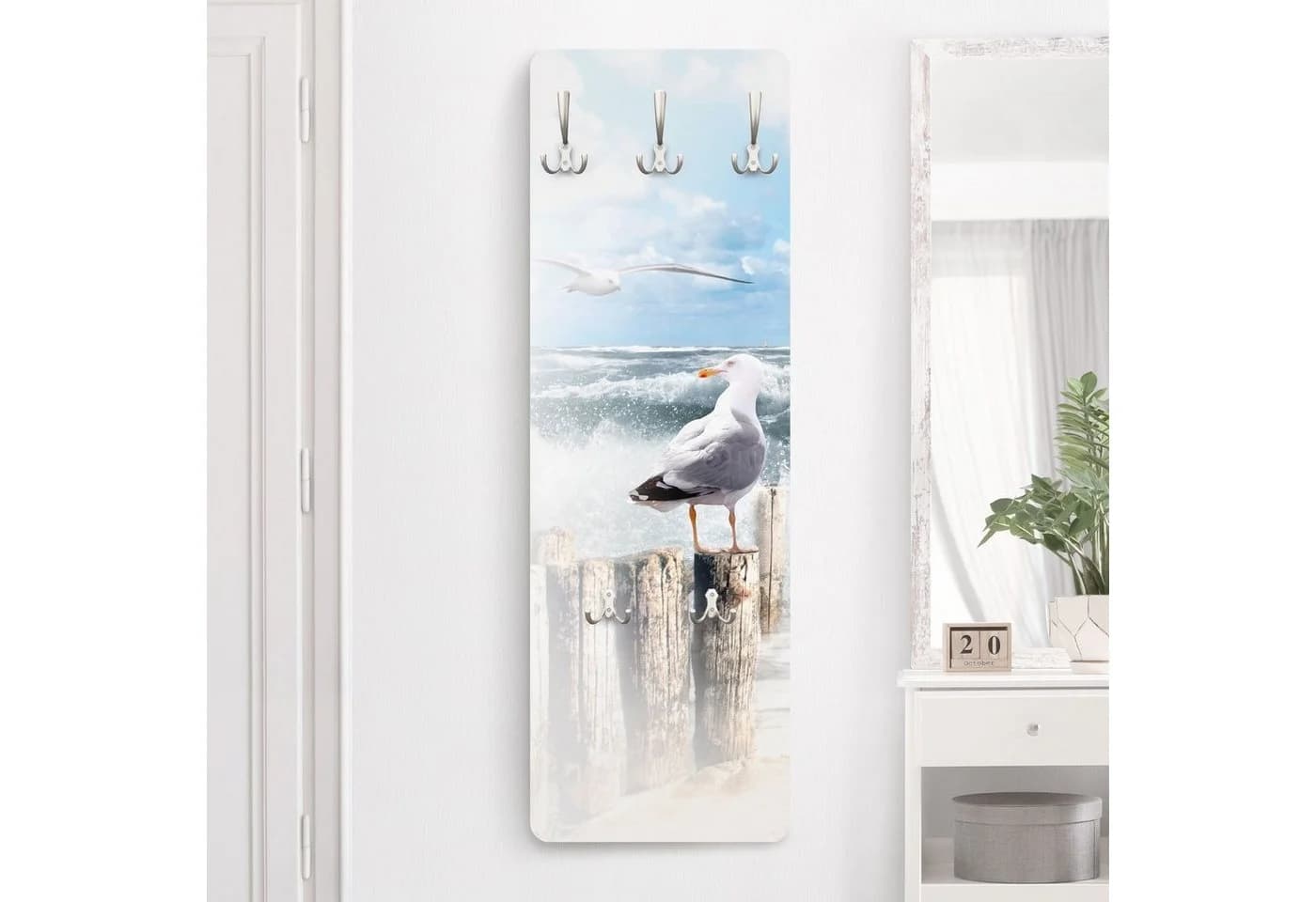 Bilderdepot24 Garderobenpaneel Blau Natur Strand Meer Tiere No.YK3 Absolut Sylt Design