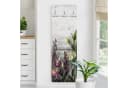 Bilderdepot24 Garderobenpaneel grau Floral Blumen Holzoptik mit Haken Bild 1