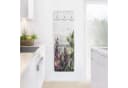 Bilderdepot24 Garderobenpaneel grau Floral Blumen Holzoptik mit Haken Bild 3
