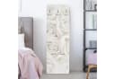 Bilderdepot24 Garderobenpaneel Weiss Blumen Design mit Haken Bild 1