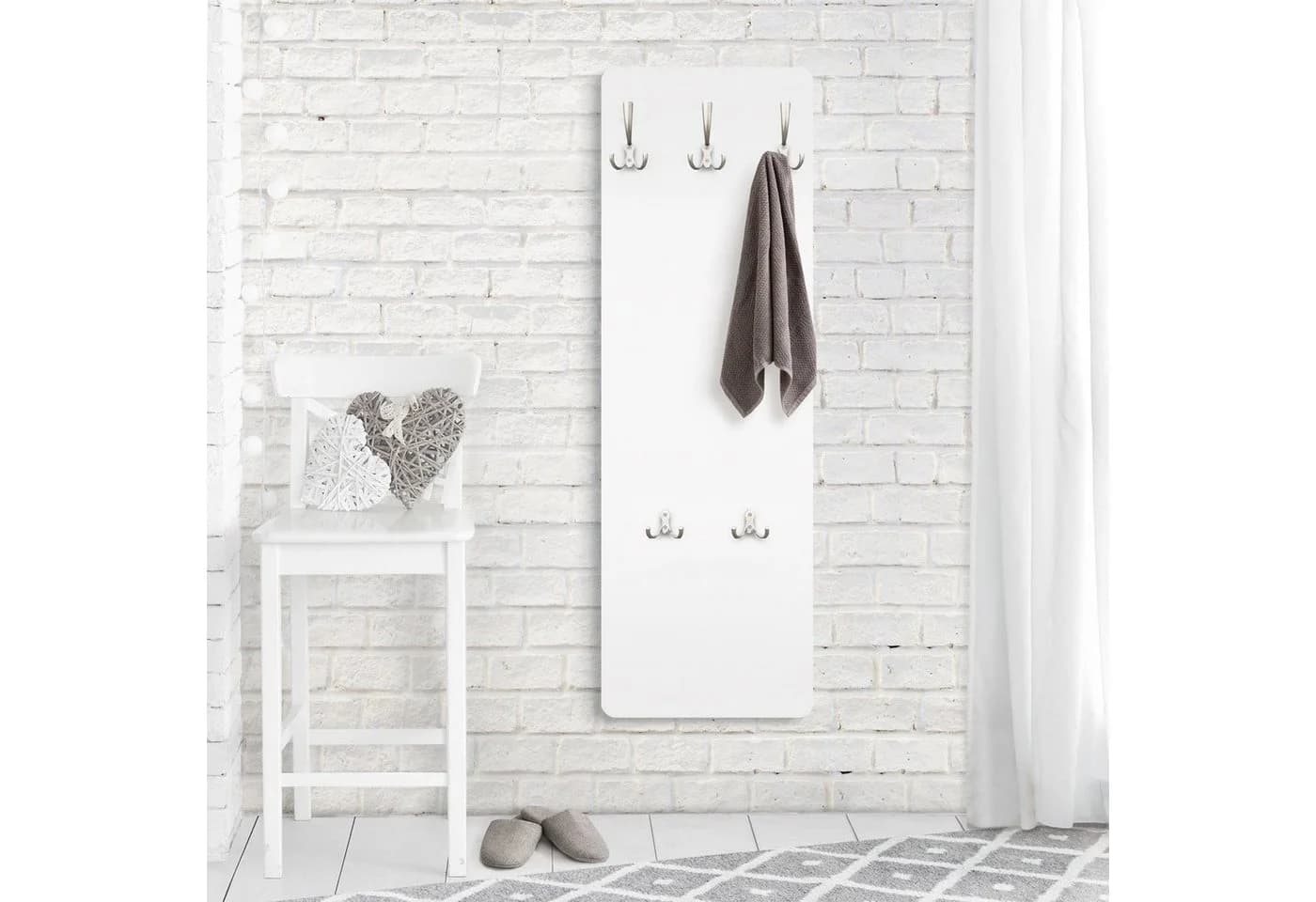 Bilderdepot24 Garderobenpaneel Polarweiß Modernes Wandpaneel mit Haken - Bild 3