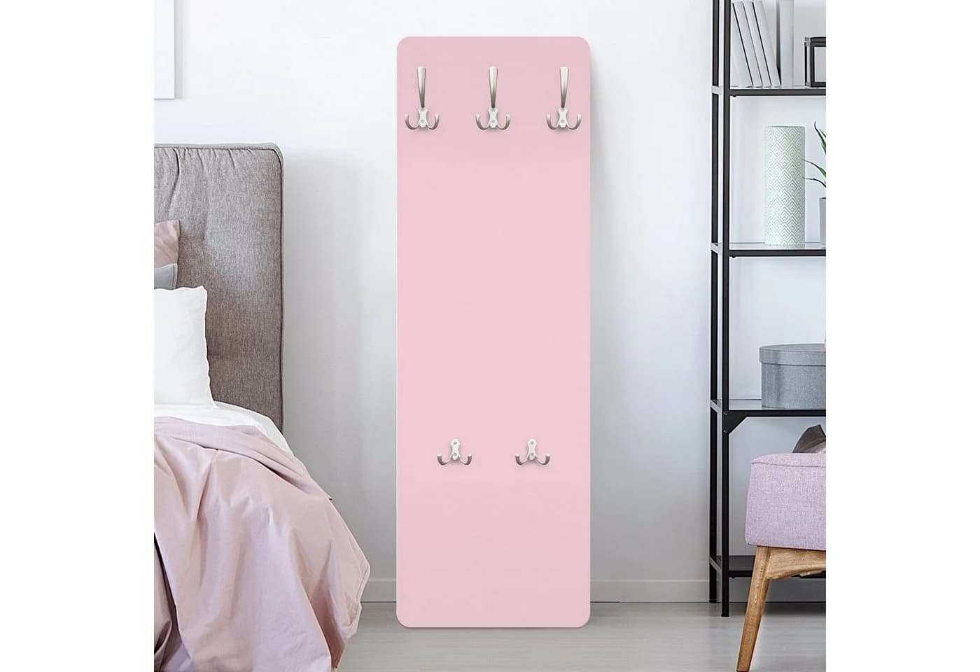 Bilderdepot24 Garderobenpaneel Rosé Modernes Wandpaneel mit Haken