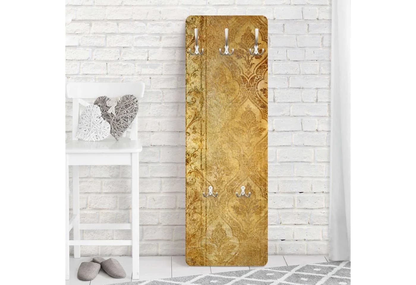Bilderdepot24 Garderobenpaneel Retro Vintage Orientalisch mit Metallhaken