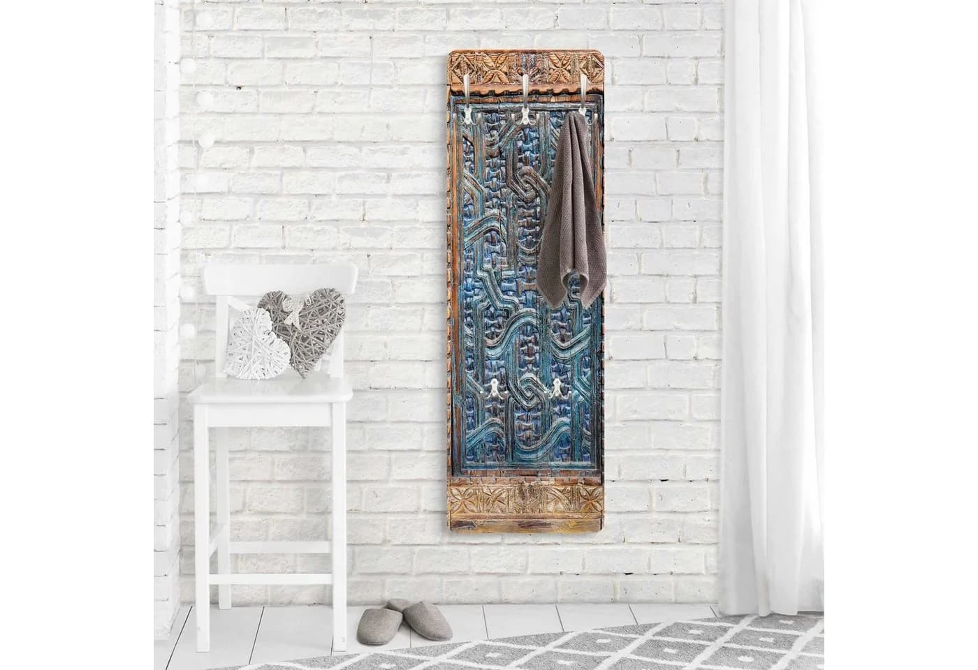 Bilderdepot24 Garderobenpaneel Orientalisch Blau mit Haken - Bild 3