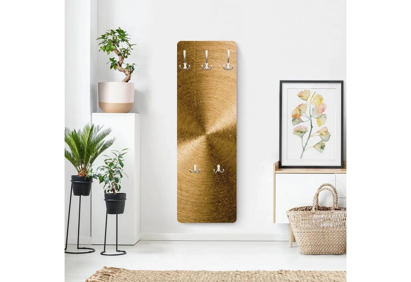 Bilderdepot24 Garderobenpaneel Goldener Kreis Gebürstet Wandgarderobe - Bild 3