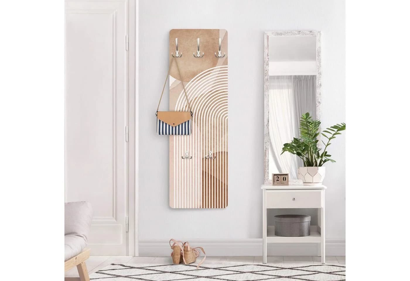 Bilderdepot24 Garderobenpaneel Beige Aquarell Kunst Geometrische Formen - Bild 3
