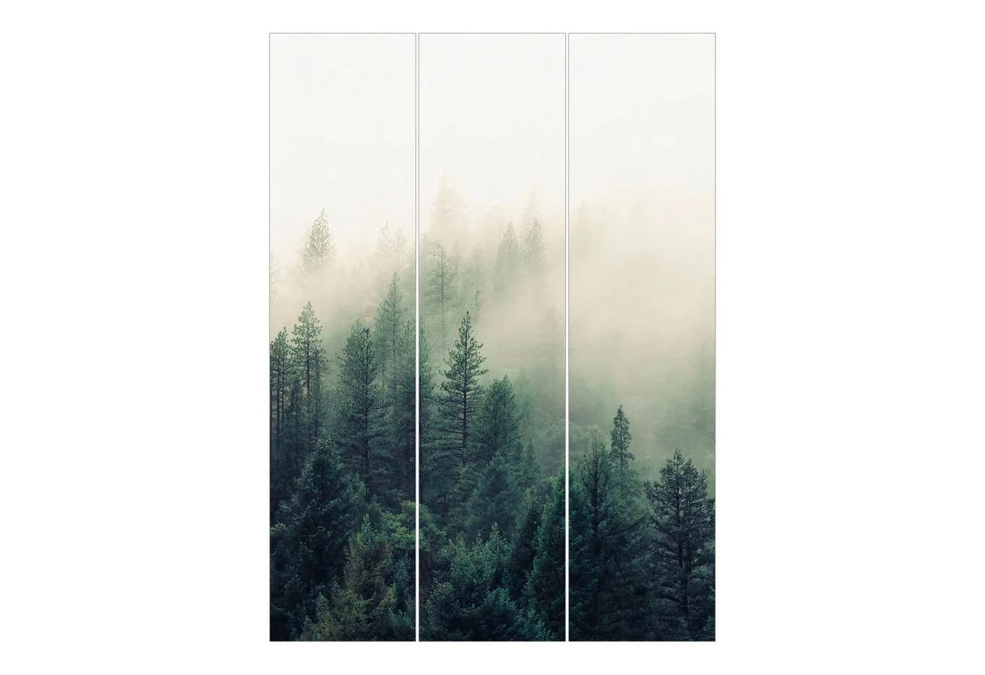 Bilderdepot24 Schiebegardine Modern Flächenvorhang Grün Wald im Nebel - Bild 4