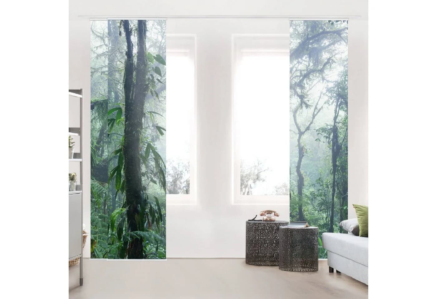 Bilderdepot24 Schiebegardine Modern Grün Halbtransparent - Bild 3