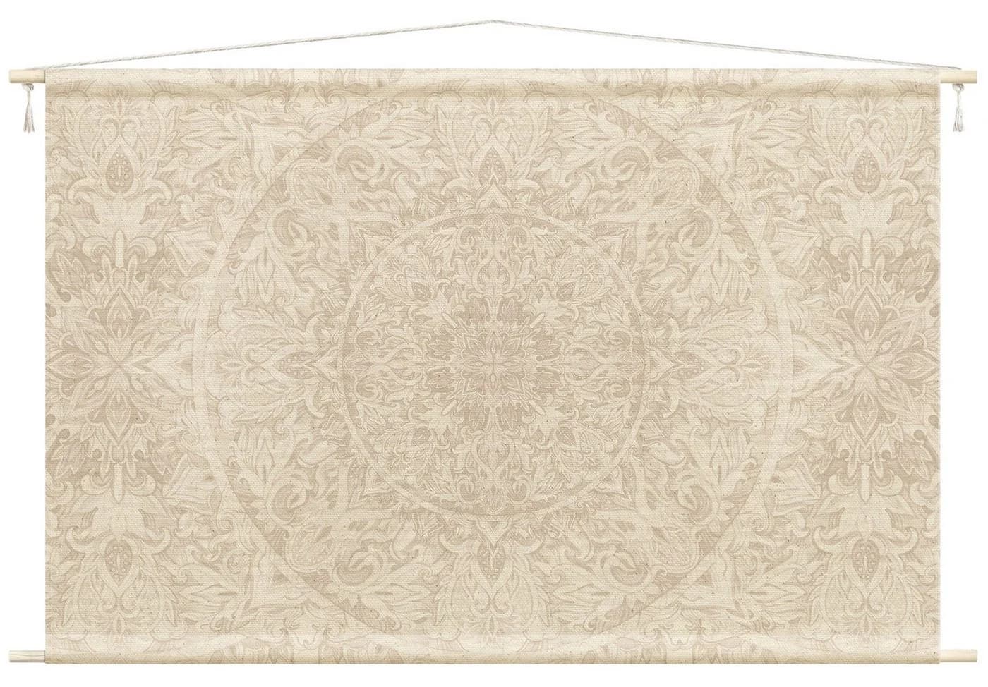 Bilderdepot24 Wandteppich Mandala Aquarell Muster Beige - Bild 2