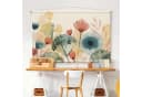 Bilderdepot24 Wandteppich Blumen Aquarell Weiß Modern Bild 1