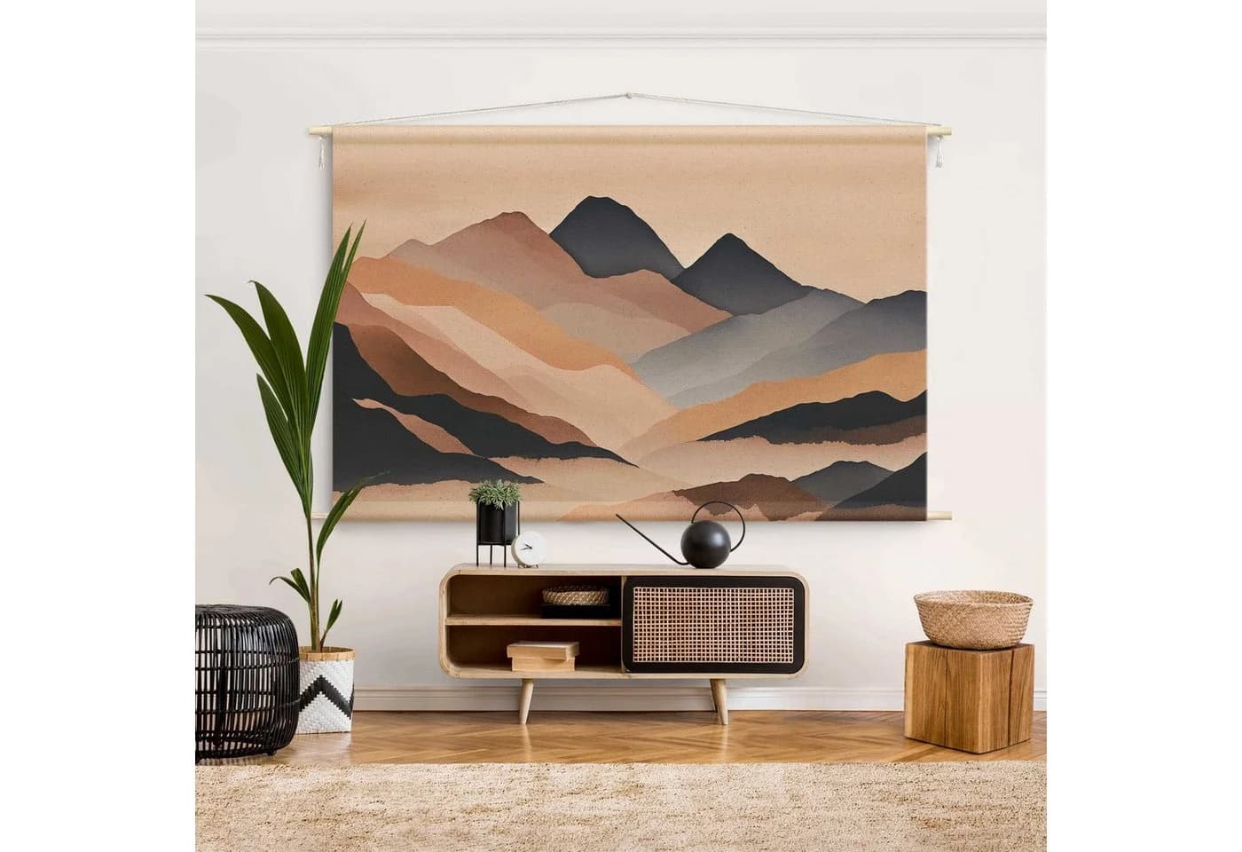 Bilderdepot24 Wandteppich Modern Natur Beige 100% Baumwolle - Bild 3