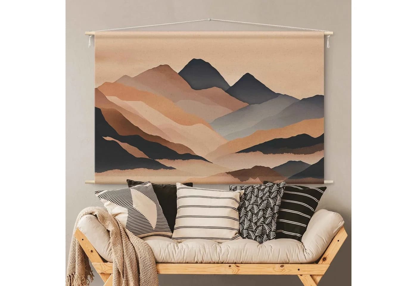 Bilderdepot24 Wandteppich Modern Natur Beige 100% Baumwolle - Bild 4