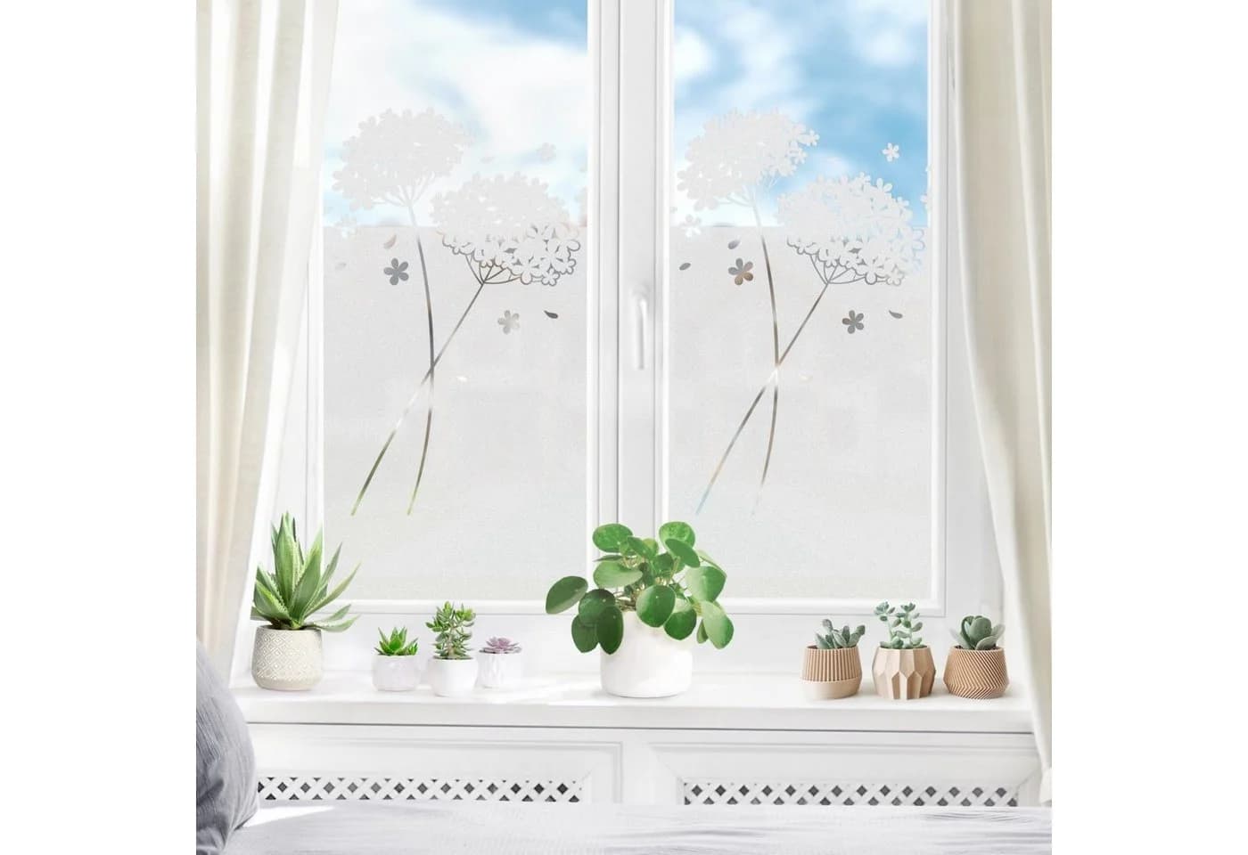 Bilderdepot24 Fensterfolie Motiv Blüten Bordüre Blume blickdicht - Bild 3