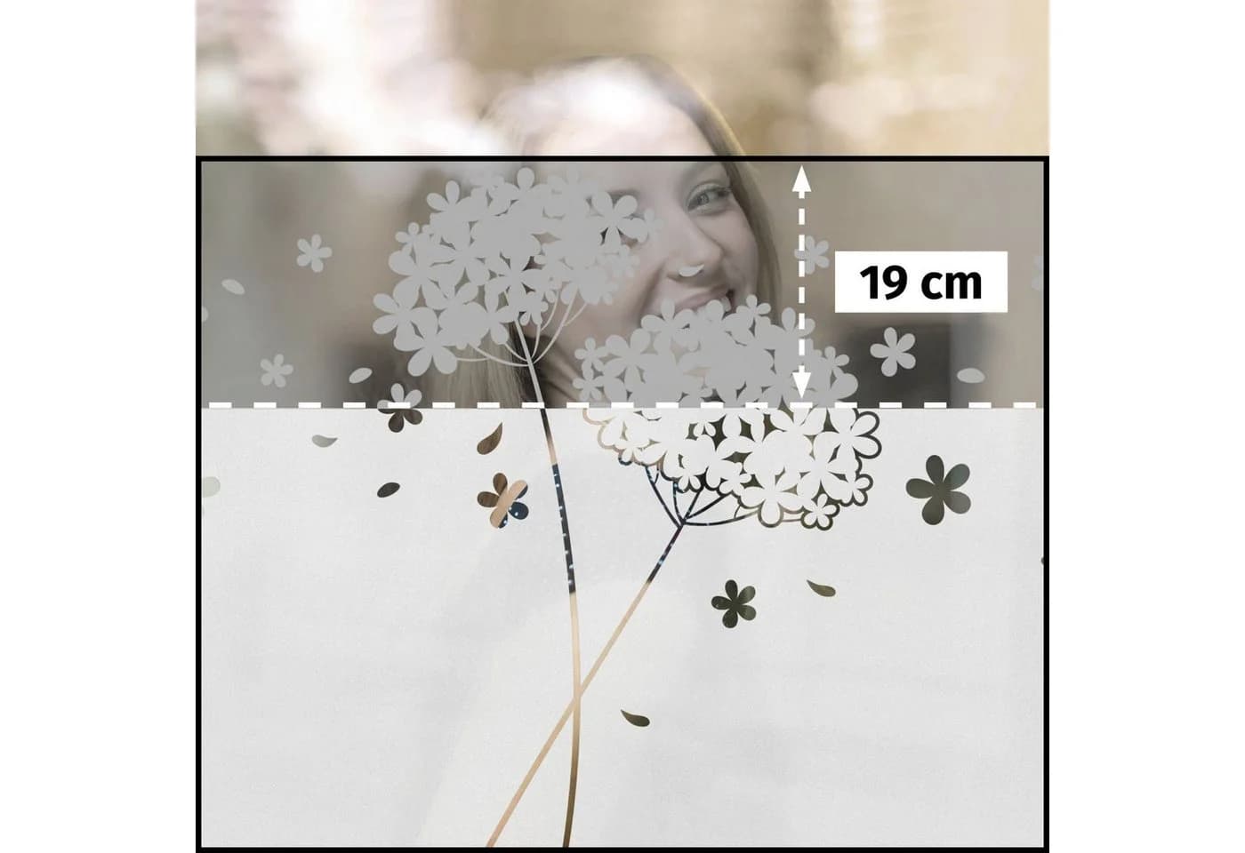 Bilderdepot24 Fensterfolie Motiv Blüten Bordüre Blume blickdicht - Bild 5