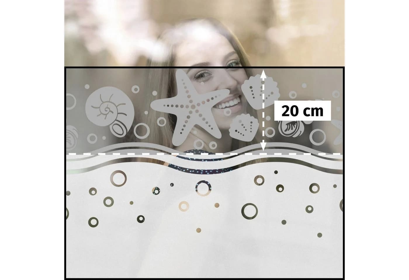 Bilderdepot24 Fensterfolie statisch haftend Motiv Fensterdeko Muscheln Bordüre Maritim Strand - Bild 5