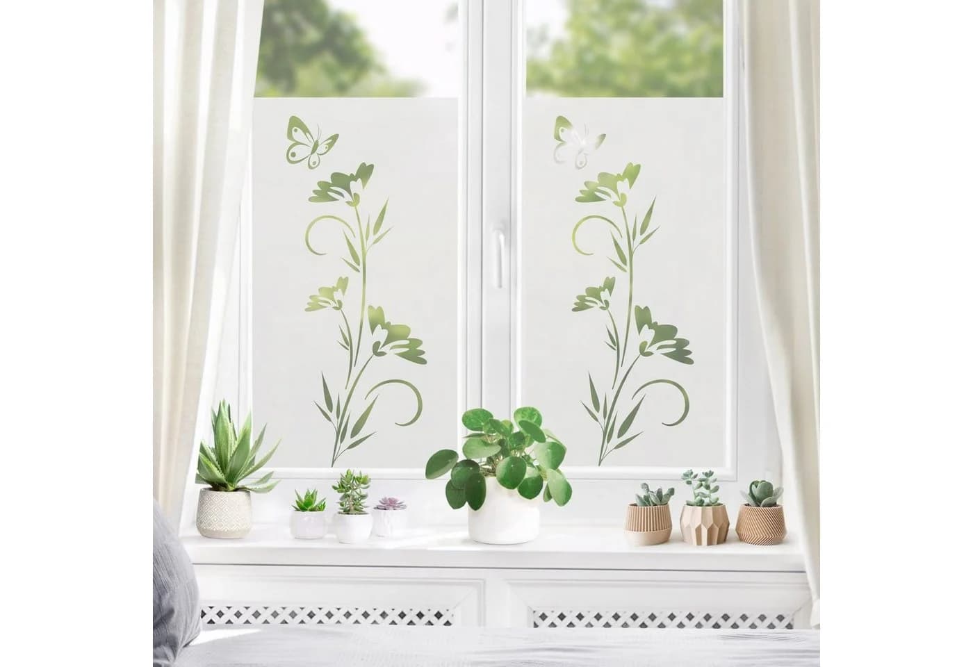 Bilderdepot24 Fensterfolie Blümchen II Weiß Statisch Haftend - Bild 4