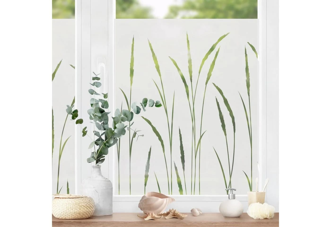 Fensterfolie Motiv Gräser Schilf II Blume