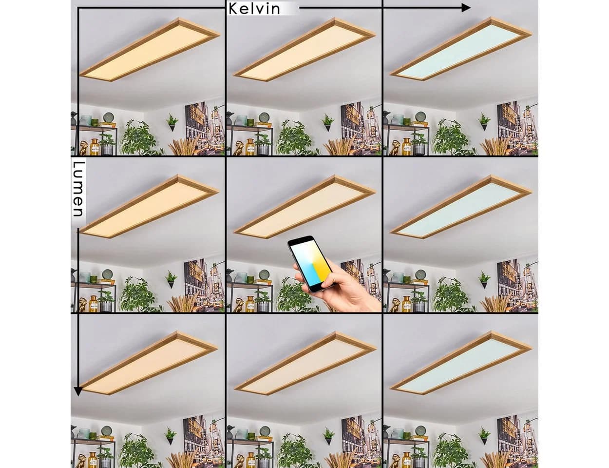 hofstein Panel Deckenleuchte Smart Home CCT einstellbar Weiß/Natur - Bild 1